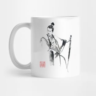 seated samurai Mug